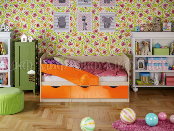 Кровать Бабочки 1,6м (Оранжевый металлик) в Диксоне - dikson.mebel54.com | фото