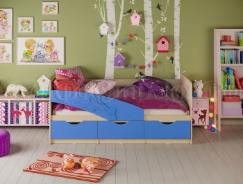 Кровать детская 1,6м Дельфин (Синий матовый) в Диксоне - dikson.mebel54.com | фото