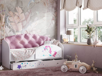 Кровать детская Звездочка Белый/Розовый в Диксоне - dikson.mebel54.com | фото