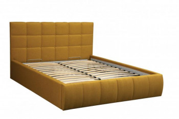 Кровать "Диана" ш. 1400 (Н=1010мм) (жаккард горчица) в Диксоне - dikson.mebel54.com | фото