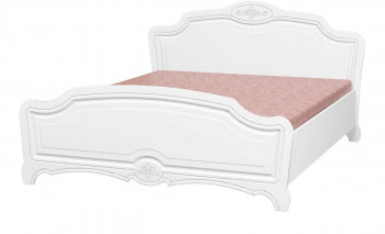 Кровать двойная 1400х2000 (комплект) Лотос (Белый/Белый Глянец) в Диксоне - dikson.mebel54.com | фото