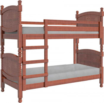 Кровать двухъярусная Валерия из массива сосны 800*1890 Орех в Диксоне - dikson.mebel54.com | фото