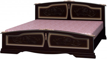Кровать Елена из массива сосны 1600*2000 Орех Тёмный в Диксоне - dikson.mebel54.com | фото