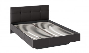 Кровать «Элис» c мягкой обивкой тип 1 Экокожа/Темно-коричневый/1400 в Диксоне - dikson.mebel54.com | фото