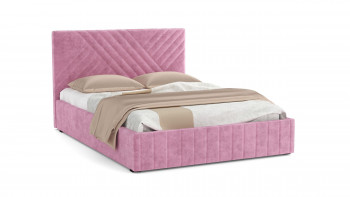 Кровать Гамма ш. 1400 (без основания для хранения) (велюр тенерифе розовый) в Диксоне - dikson.mebel54.com | фото