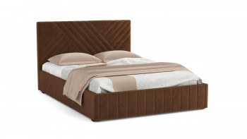 Кровать Гамма ш. 1400 (без основания для хранения) (велюр тенерифе шоколад) в Диксоне - dikson.mebel54.com | фото