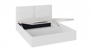 Кровать «Глосс» с мягкой обивкой и подъемным механизмом тип 1 (1600) (Белая) в Диксоне - dikson.mebel54.com | фото