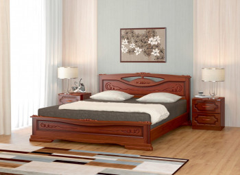 Кровать Карина-7 из массива сосны 1400*2000 Орех в Диксоне - dikson.mebel54.com | фото