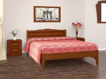 Кровать Карина-7 из массива сосны 1600*2000 Орех в Диксоне - dikson.mebel54.com | фото