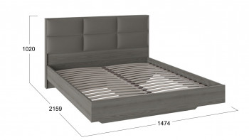 Кровать «Либерти» с мягким изголовьем Хадсон/Ткань Грей/1400 в Диксоне - dikson.mebel54.com | фото