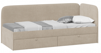 Кровать «Молли» с мягкой обивкой (900) тип 1 (Микровелюр Scandi Cream 03) в Диксоне - dikson.mebel54.com | фото