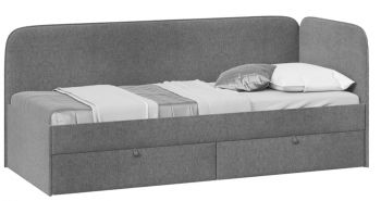Кровать «Молли» с мягкой обивкой (900) тип 1 (Микровелюр Scandi Graphite 22) в Диксоне - dikson.mebel54.com | фото