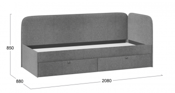 Кровать «Молли» с мягкой обивкой (900) тип 1 (Микровелюр Scandi Graphite 22) в Диксоне - dikson.mebel54.com | фото