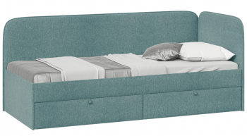 Кровать «Молли» с мягкой обивкой (900) тип 1 (Микровелюр Scandi Indigo 11) в Диксоне - dikson.mebel54.com | фото
