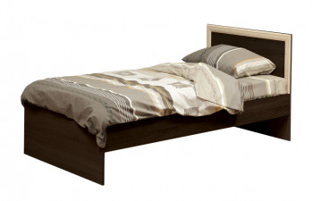 Кровать одинарная 21.55 (шир. 900) с настилом (венге/профиль дуб линдберг)/осн. в Диксоне - dikson.mebel54.com | фото