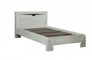 Кровать одинарная 33.07 с настилом "Лючия" (ш. 900)/(бетон пайн белый / венге / белый) в Диксоне - dikson.mebel54.com | фото