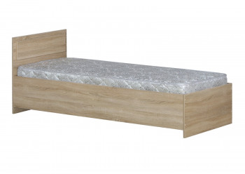 Кровать одинарная 800-2 без матраса (прямые спинки) Дуб Сонома в Диксоне - dikson.mebel54.com | фото
