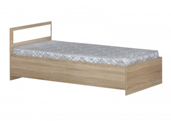 Кровать одинарная 900-2 без матраса (прямые спинки) Дуб Сонома в Диксоне - dikson.mebel54.com | фото