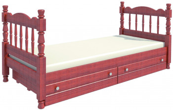 Кровать одинарная Аленка из массива сосны 800*1890 Орех в Диксоне - dikson.mebel54.com | фото