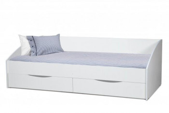Кровать одинарная "Фея - 3" (симметричная) New/(белый / белый / ДВПО: белый) в Диксоне - dikson.mebel54.com | фото