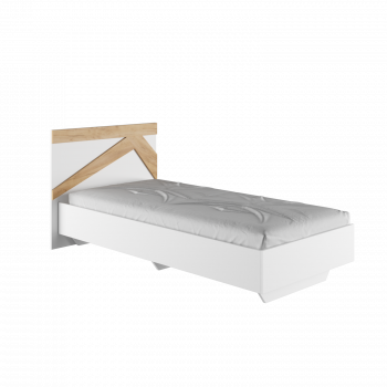 Кровать односпальная 0,9м Теодора (белый/дуб крафт золотой) в Диксоне - dikson.mebel54.com | фото