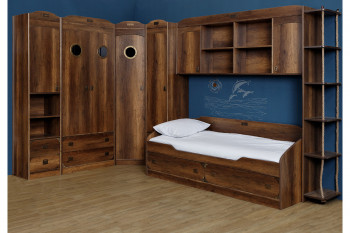 Кровать с 2-мя ящиками «Навигатор» (Дуб Каньон) в Диксоне - dikson.mebel54.com | фото