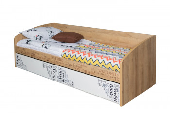Кровать с 2 ящиками «Оксфорд» (Ривьера/Белый с рисунком) в Диксоне - dikson.mebel54.com | фото