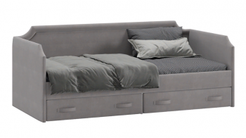 Кровать с мягкой обивкой и ящиками «Кантри» Тип 1 (900) (Велюр Светло-серый) в Диксоне - dikson.mebel54.com | фото
