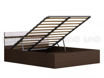 Кровать с подъемным механизмом Нэнси 1,6м (Венге/Белый глянец) в Диксоне - dikson.mebel54.com | фото