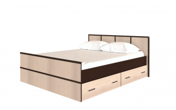 Кровать Сакура с настилом и ящиками 1,4 (Венге/Лоредо) в Диксоне - dikson.mebel54.com | фото