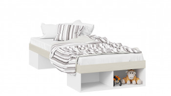 Кровать «Сканди»  Дуб Гарден/Белый в Диксоне - dikson.mebel54.com | фото