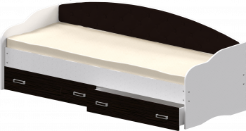 Кровать Софа-7 с мягкой спинкой (800х1900) Белый/Венге в Диксоне - dikson.mebel54.com | фото