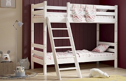 Кровать Соня вариант 10 двухъярусная с наклонной лестницей Белый полупрозрачный в Диксоне - dikson.mebel54.com | фото