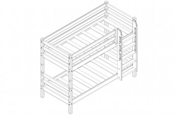 Кровать Соня вариант 11 низкая с прямой лестницей Лаванда в Диксоне - dikson.mebel54.com | фото