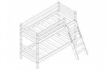 Кровать Соня вариант 12 низкая с наклонной лестницей Лаванда в Диксоне - dikson.mebel54.com | фото