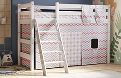Кровать Соня вариант 6 полувысокая с наклонной лестницей Белый полупрозрачный в Диксоне - dikson.mebel54.com | фото