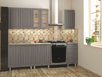 Кухонный гарнитур 1,8м Луксор высокие модули (Клен серый/корпус белый) в Диксоне - dikson.mebel54.com | фото