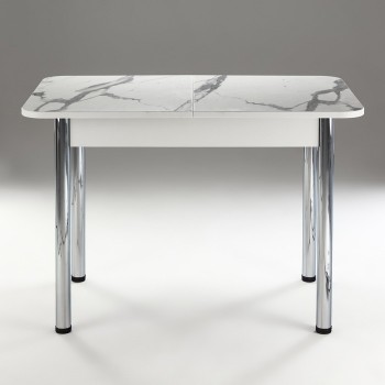 Кухонный стол 1100*700/400 ф 2 Пластик, мрамор белый в Диксоне - dikson.mebel54.com | фото