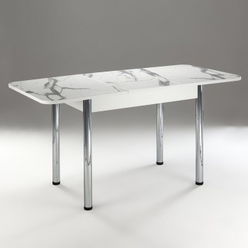 Кухонный стол 1100*700/400 ф 2 Пластик, мрамор белый в Диксоне - dikson.mebel54.com | фото