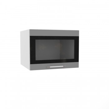 Лофт ГВПГСФ 600 шкаф верхний горизонтальный глубокий высокий (Штукатурка белая/корпус Серый) в Диксоне - dikson.mebel54.com | фото
