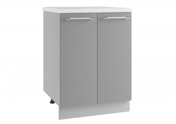 Лофт МС 600 шкаф нижний малой глубины с 2-мя фасадами (Штукатурка белая/корпус Серый) в Диксоне - dikson.mebel54.com | фото