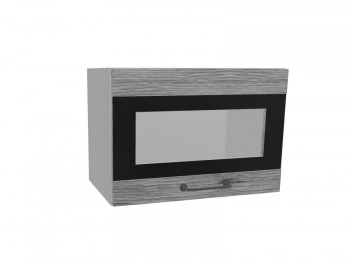 Лофт ПГСФ 500 шкаф верхний горизонтальный со стеклом и фотопечатью (Дуб майский/корпус Серый) в Диксоне - dikson.mebel54.com | фото