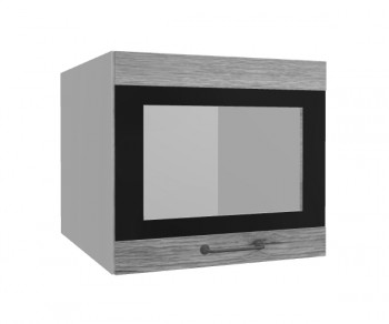 Лофт ВПГСФ 500 шкаф верхний горизонтальный со стеклом высокий с фотопечатью (Дуб майский/корпус Серый) в Диксоне - dikson.mebel54.com | фото