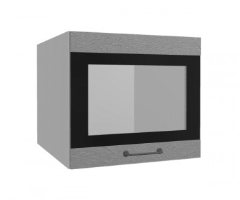 Лофт ВПГСФ 500 шкаф верхний горизонтальный со стеклом высокий с фотопечатью (Штукатурка серая/корпус Серый) в Диксоне - dikson.mebel54.com | фото