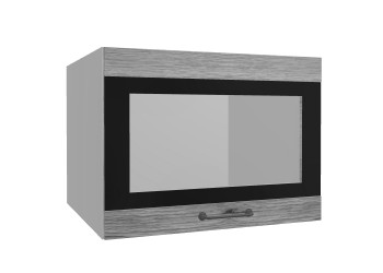 Лофт ВПГСФ 600 шкаф верхний горизонтальный со стеклом высокий с фотопечатью (Дуб майский/корпус Серый) в Диксоне - dikson.mebel54.com | фото
