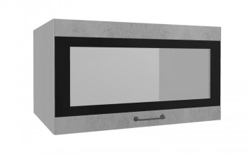Лофт ВПГСФ 800 шкаф верхний горизонтальный со стеклом высокий с фотопечатью (Бетон светлый/корпус Серый) в Диксоне - dikson.mebel54.com | фото