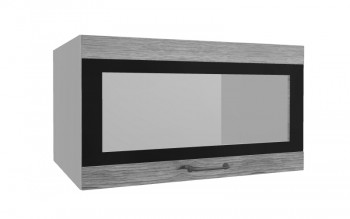 Лофт ВПГСФ 800 шкаф верхний горизонтальный со стеклом высокий с фотопечатью (Дуб майский/корпус Серый) в Диксоне - dikson.mebel54.com | фото