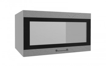 Лофт ВПГСФ 800 шкаф верхний горизонтальный со стеклом высокий с фотопечатью (Штукатурка серая/корпус Серый) в Диксоне - dikson.mebel54.com | фото