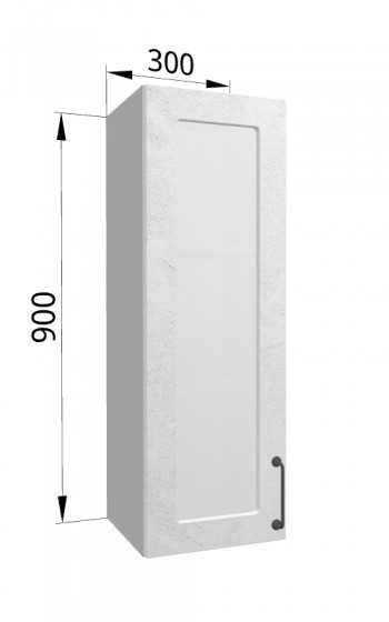 Лофт ВПС 300 шкаф верхний со стеклом высокий (Штукатурка белая/корпус Серый) в Диксоне - dikson.mebel54.com | фото