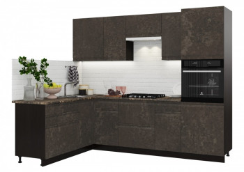 Модульная кухня Бруклин 3 м (Бетон коричневый) в Диксоне - dikson.mebel54.com | фото